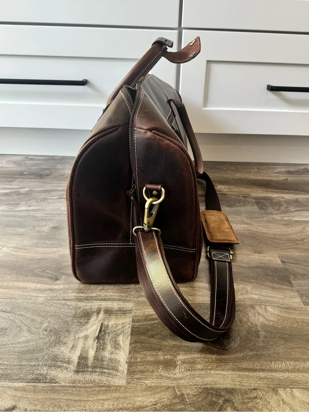 💼Rustic Town Full Grain Buffalo Leather Weekender Duffle Travel Bag🧳💼 - Picture 7 of 15